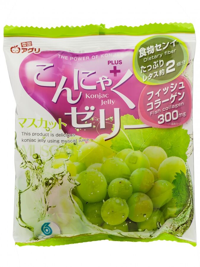 Kouda Mifan Желе “Yukiguni Aguri” порционное Конняку со вкусом муската (16г х6шт) 96г