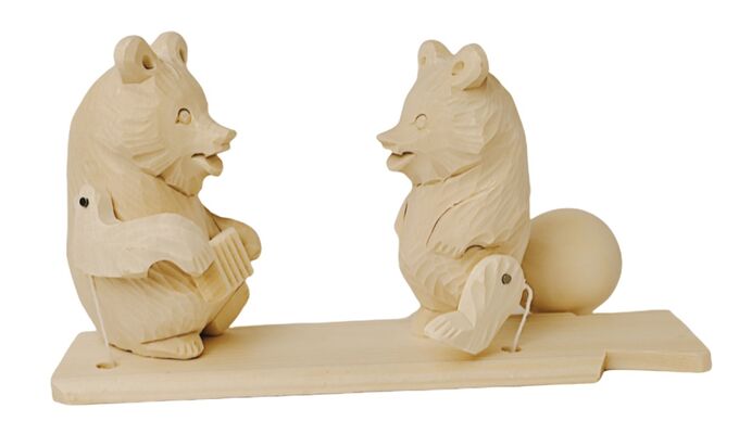 Богородская игрушка &quot;Медведи с гармошкой&quot;(РНИ) арт.8521
