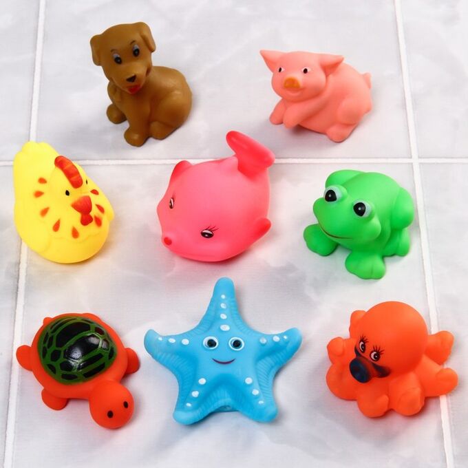Крошка Я Набор игрушек для игры в ванне «Друзья 2», 8 шт, цвет МИКС