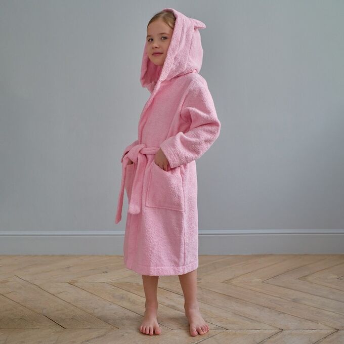 Этель Халат махровый детский &quot;Любимая доченька&quot; р-р 32 (110-116 см), розовый