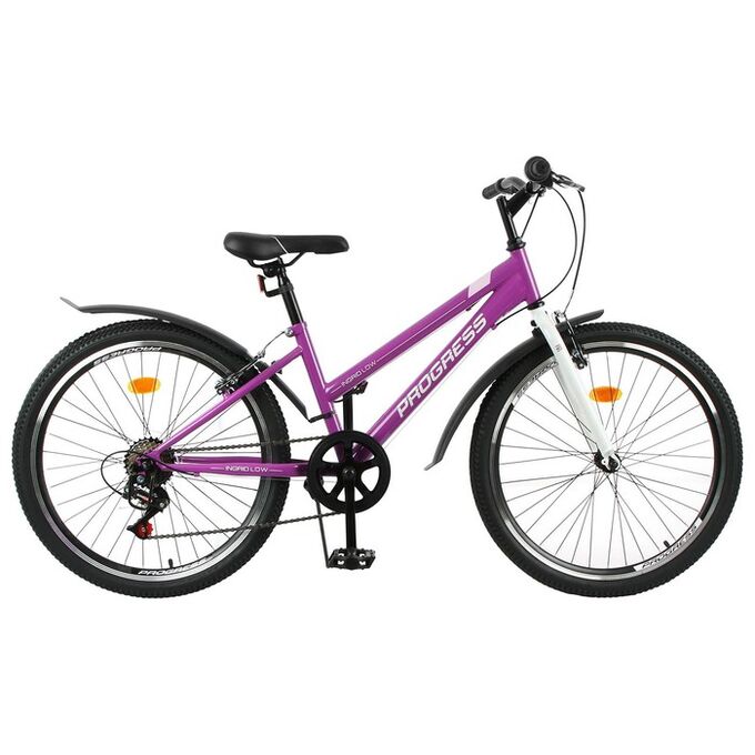 Велосипед 24&quot; Progress Ingrid low, цвет фиолетовый/белый, размер 13&quot;