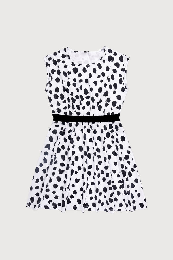 Crockid Платье для девочки КБ 5757 белый, пятна далматинца к65