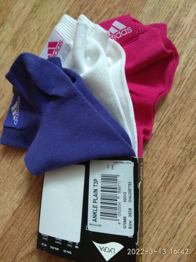Носки. комплект из 3 пар, бренд Adidas ANKLE PLAIN T3P во Владивостоке