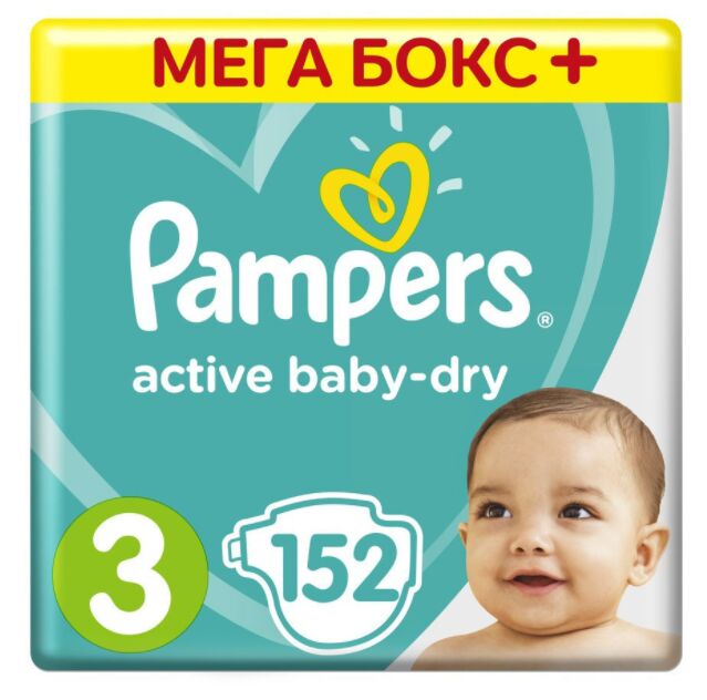 PAMPERS Подгузники Active Baby-Dry Midi (6-10 кг) Упаковка 152
