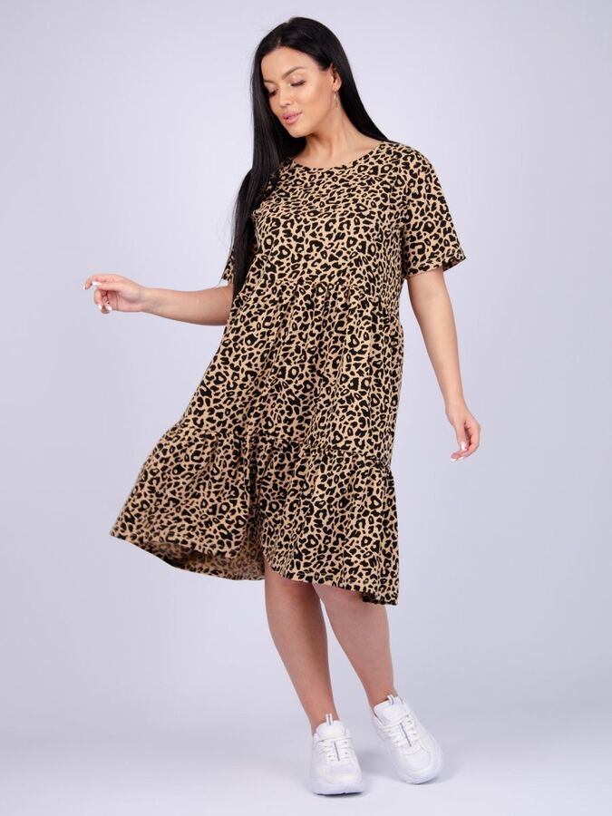 Трикотаж Плюс Платье женское ML-Касадея(леопард)