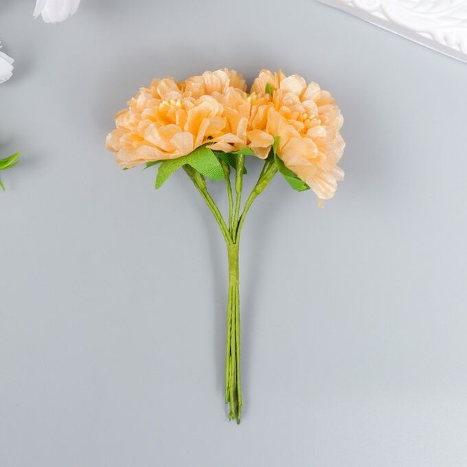 Цветы для декорирования &quot;Пион садовый оранж&quot; 1 букет=6 цветов 10 см