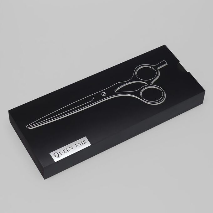 Ножницы парикмахерские с упором «Premium», лезвие — 6,5 см, цвет серебристый/синий