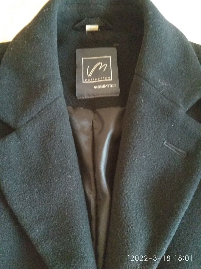 Пальто классическое, мужское, шерстяное, черное, 80% шерсть во Владивостоке