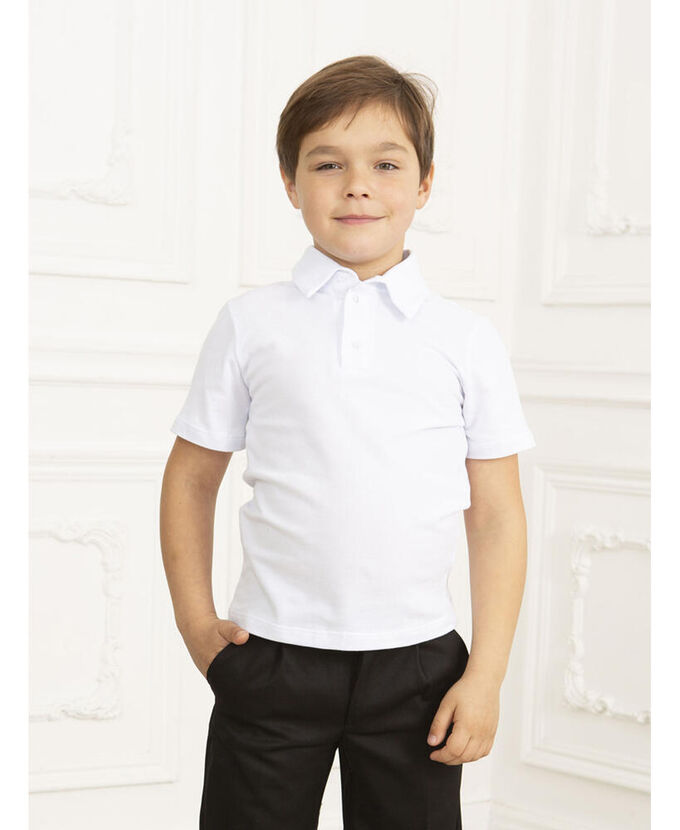 Радуга дети Белая рубашка-поло для мальчика Цвет: белый