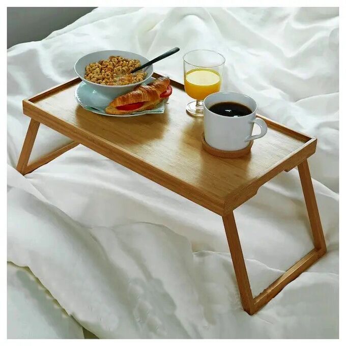 Столик бамбуковый/Столик для завтрака в постели/Столик для подачи чая/кофе