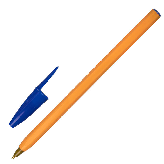 Нет Бренда Ручка шариковая STAFF &quot;Basic Orange BP-01&quot;, письмо 750 метров, СИНЯЯ, длина корпуса 14 см, узел 1 мм, 143740