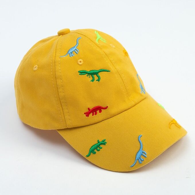 Кепка детская &quot;Динозавры&quot; MINAKU цвет жёлтый, р-р 50