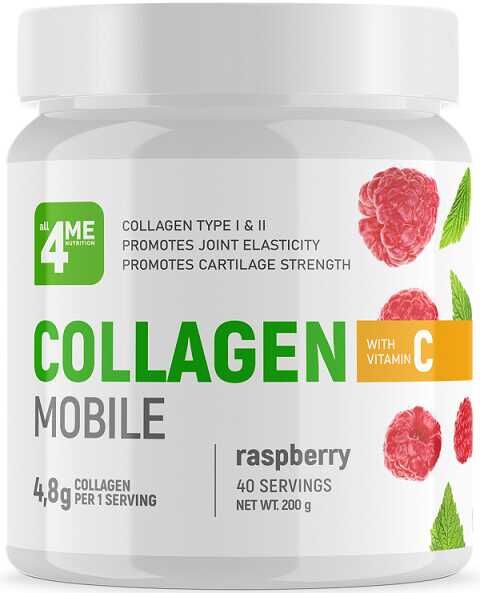 Мёд и конфитюр Коллаген и витамин С со вкусом малины Collagen with vitamine C mobile raspberry 4ME Nutrition 200 гр.