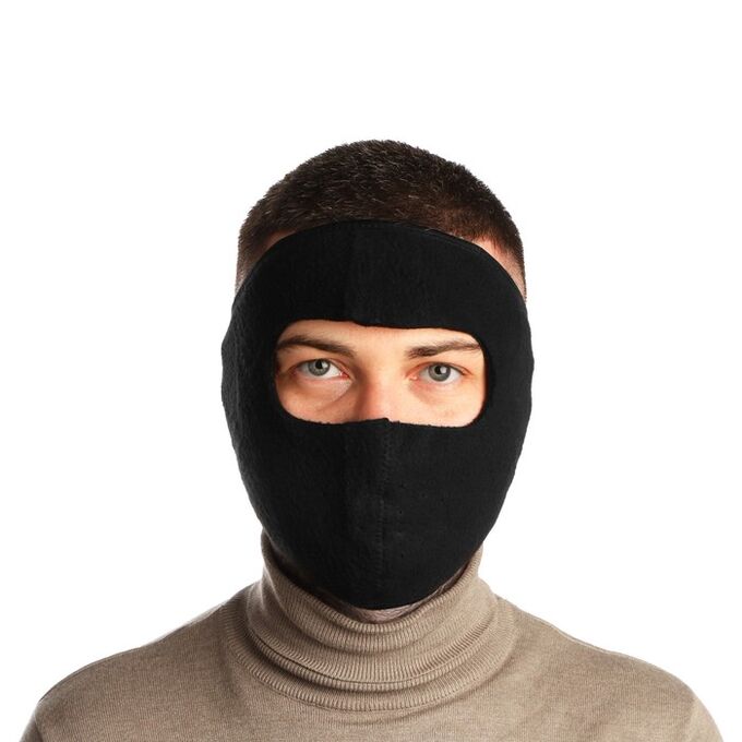 СИМА-ЛЕНД Ветрозащитная маска на липучке, размер универсальный на липучке, черная