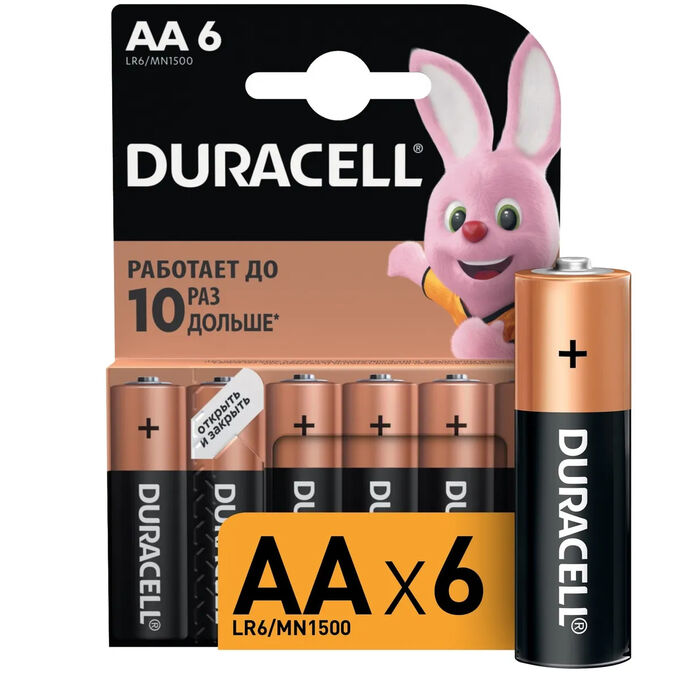 DURACELL Basic AA Батарейки алкалиновые 1.5V LR6 6шт