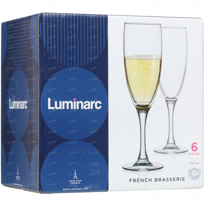 Набор фужеров Luminarc Diners French Brasserie, 170 мл, 6 шт, стекло, для шампанского