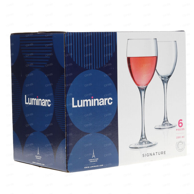 Набор бокалов Luminarc Signature, 250 мл, 6 шт, стекло, для вина