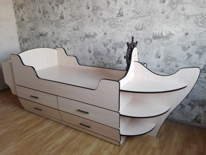 Многофункциональная Кровать-комод в детскую комнату Корабль с штурвалом во Владивостоке