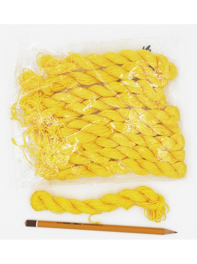 Шнур шелк 28.5 м тонкий цвет желтый цена за 1 косичку 1/10