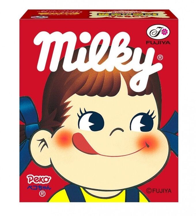 Молочные ириски Milky Fujiya Конфеты Милки Фуджи содержат патоку и сгущеное молоко 23.8 гр Японские сладости