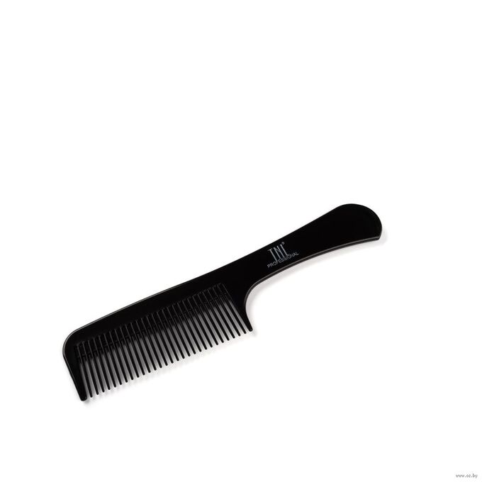 Расческа для волос TNL широкая с ручкой, 47х220 мм, черная