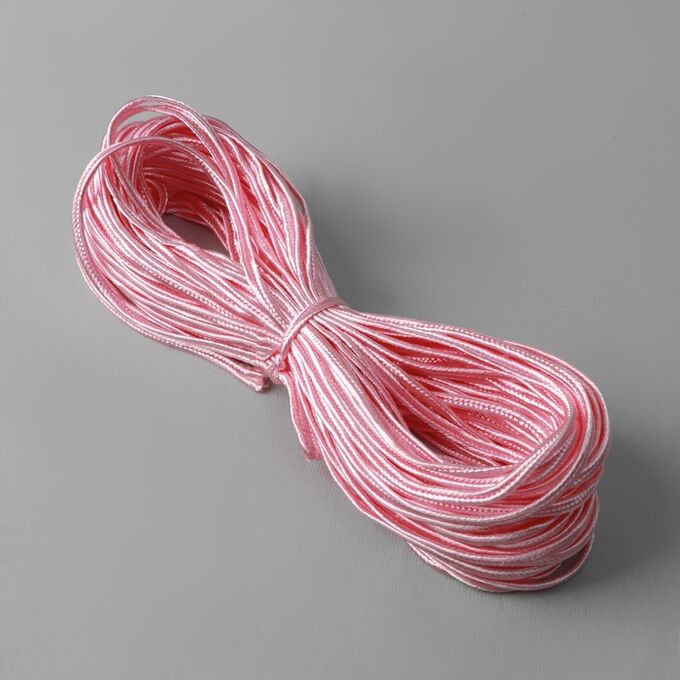 СИМА-ЛЕНД Тесьма отделочная «Сутаж», 3,5 мм, 20 ± 1 м, цвет розовый