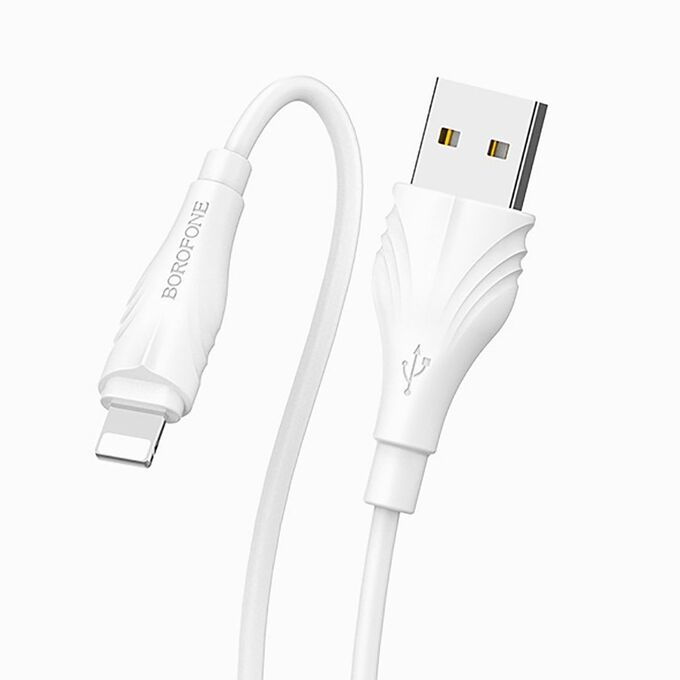 Кабель USB - Apple lightning Borofone BX18 Optimal, 300 см, (white)