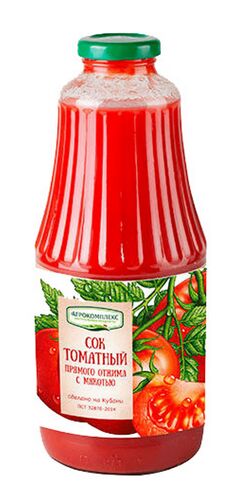 Сок томатный прямого отжима с мякотью 1л Агрокомплекс