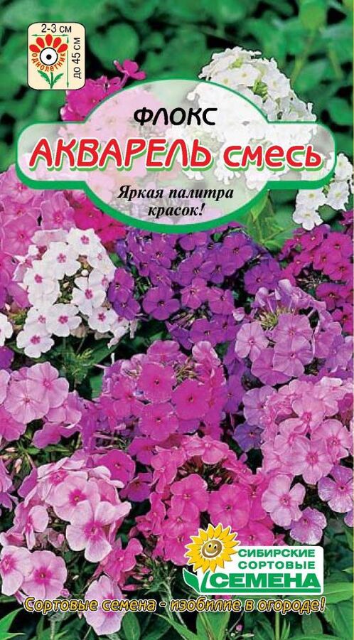 Сибирские Сортовые Семена Акварель, смесь флокс 0,2гр (ссс)