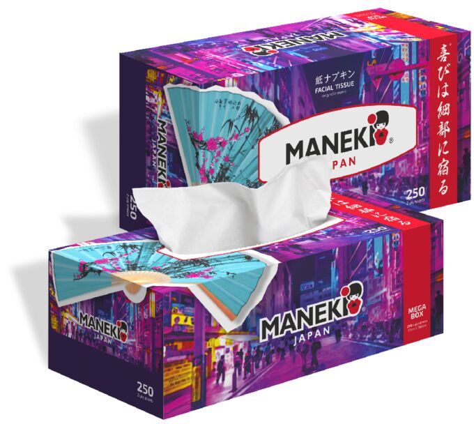 Салфетки бумажные &quot;Maneki&quot; DREAM с ароматом Магнолии, 2 слоя, 250 шт/упак