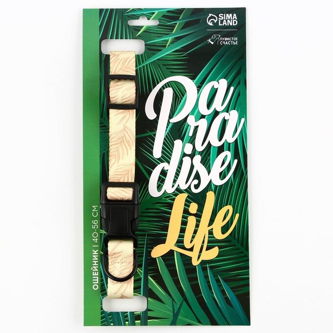 Пижон Ошейник Paradise life, нейлон, застёжка - фастекс, 2.5 см, 40-55 см