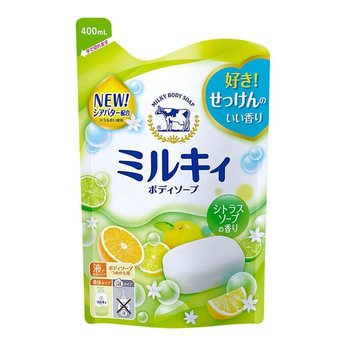 COW Молочное увлажняющее жидкое  мыло для тела с цитрусовым  ароматом «Milky Body Soap» 400 мл