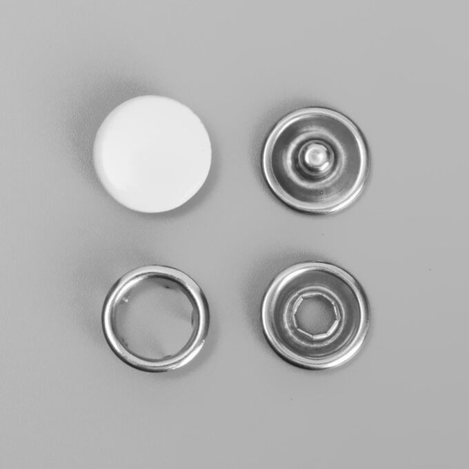 СИМА-ЛЕНД Кнопки рубашечные, закрытые, d = 9,5 мм, цвет белый