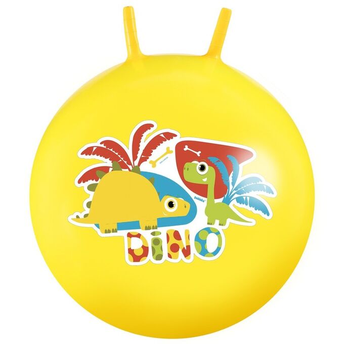 ZABIAKA Мяч-прыгун с рожками «Дино» 65 см, 520 г, цвет жёлтый