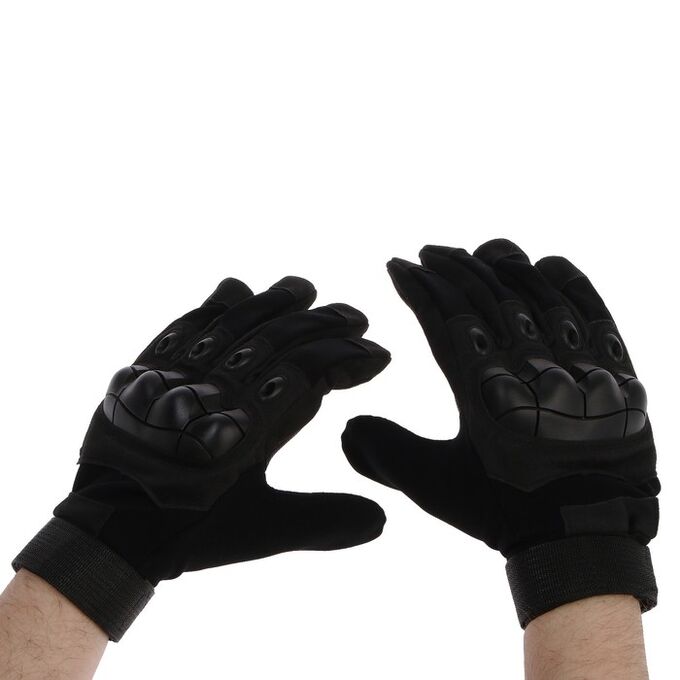 СИМА-ЛЕНД Перчатки мотоциклетные с защитными вставками, размер L, черный