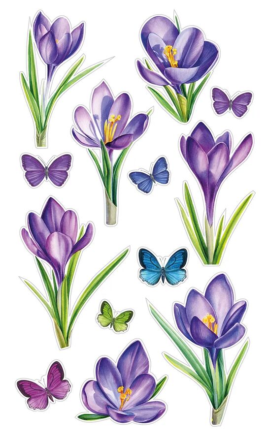 Декоративные виниловые наклейки &quot;Фиолетовые цветы&quot; 30х50 см