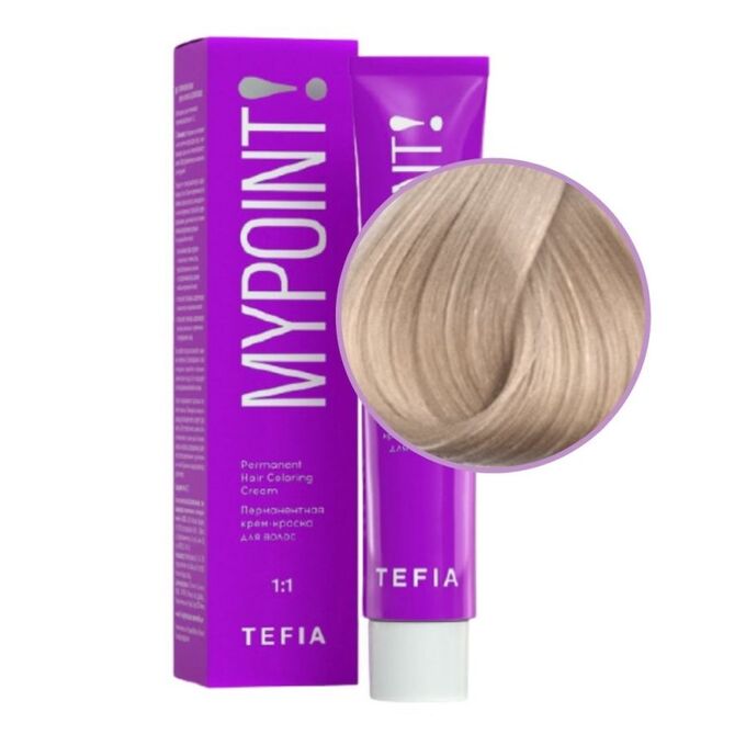 TEFIA Mypoint 10.87 Гель-краска для волос тон в тон Экстра светлый блондин коричнево-фиолетовый, безаммиачная, 60 мл