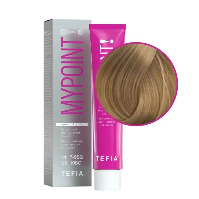 TEFIA Mypoint Special Grey 10.80 Перманентная крем-краска для седых волос Экстра светлый блондин коричневый, 60 мл