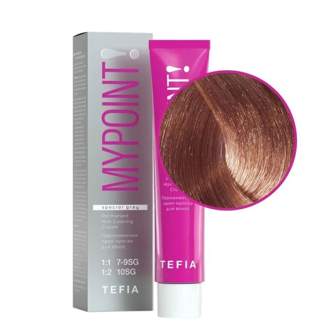TEFIA Mypoint Special Grey 9.80 Перманентная крем-краска для седых волос Очень светлый блондин коричневый, 60 мл