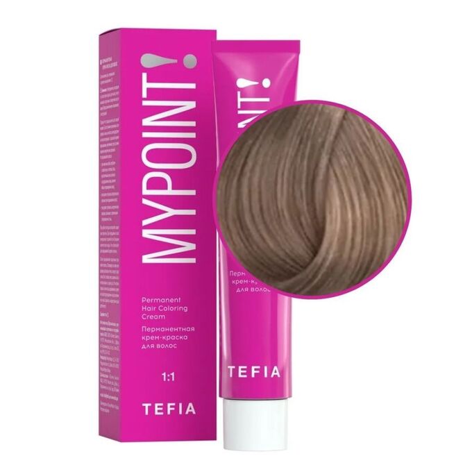 TEFIA Mypoint 9.81 Перманентная крем-краска для волос Очень светлый блондин коричнево-пепельный, 60 мл