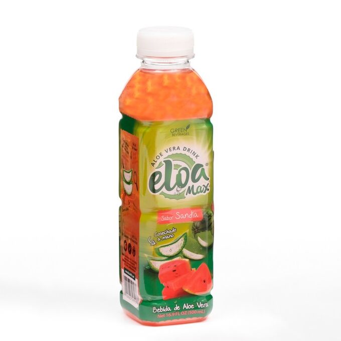 Напиток «ELOA MAX» на основе алоэ вера со вкусом арбуза с кусочками алоэ, 500 мл
