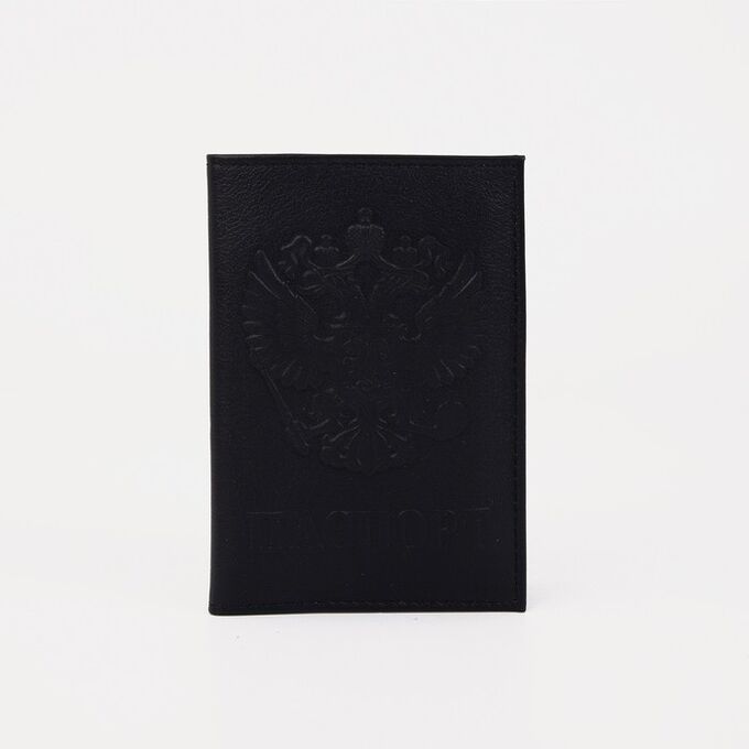 Обложка для паспорта, отдел для карт, цвет чёрный 3608491