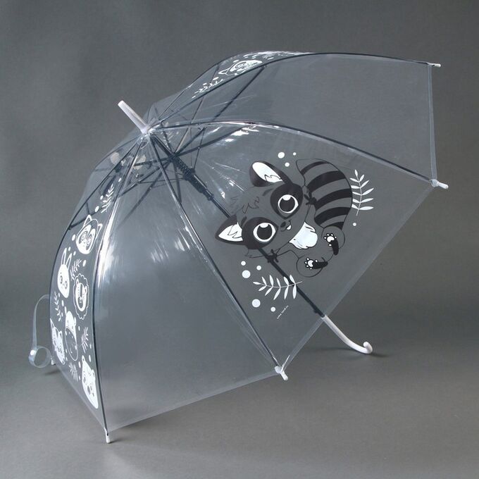 Зонт детский «Енотик» полуавтомат прозрачный d=90 см
