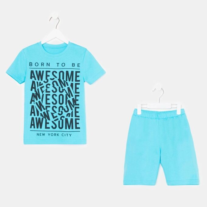 Luneva Комплект для мальчика (футболка/шорты), цвет голубой, рост