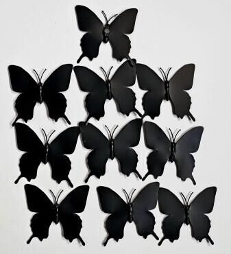 Бабочка на магните набор 10 шт 5,5 х 5,5 см пластик цвет черный