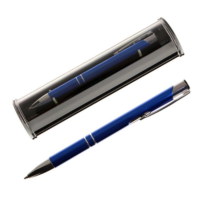 Calligrata Ручка шариковая подарочная в пластиковом футляре автоматическая NEW Стиль синяя