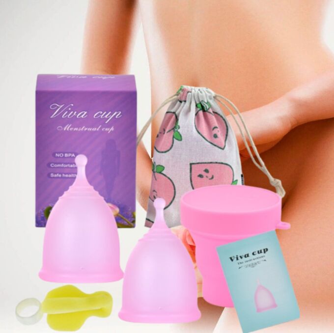Набор менструальных чаш, с щеточкой, контейнером и мешочком для хранения