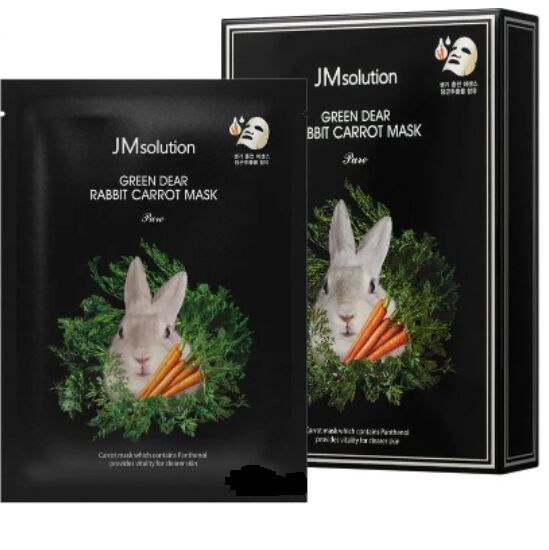 JMSolution Маска для лица тканевая с экстрактом моркови Mask Green Dear Rabbit Carrot Pur, 30 мл