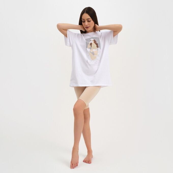 Пижама женская (футболка и шорты) KAFTAN Coffee размер 48-50, цвет белый