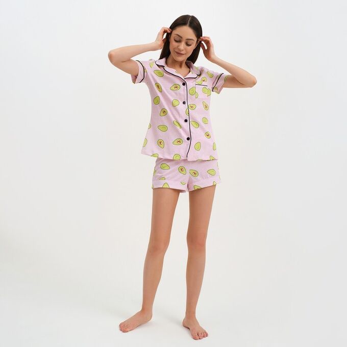 Пижама женская (рубашка и шорты) KAFTAN Avocado р. 44-46, розовый